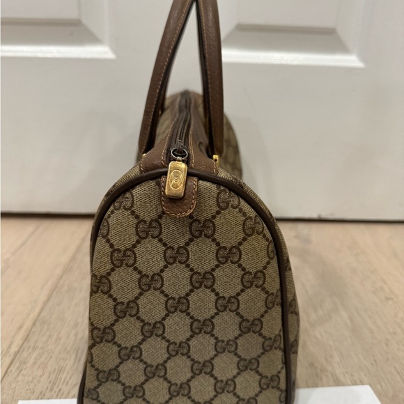 Gucci Tan Canvas & Leather Vintage PRISTINE Boston Bag Authentic with COA - Picture 5 of 13